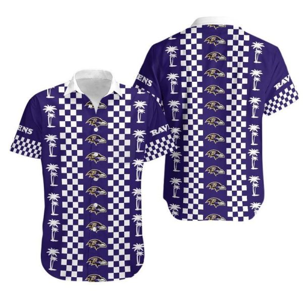 Baltimore Ravens Coconut Trees Hawaii Shirt and Shorts Summer