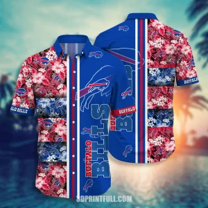 Beach Buffalo Bills Hawaiian Shirt tropical flower