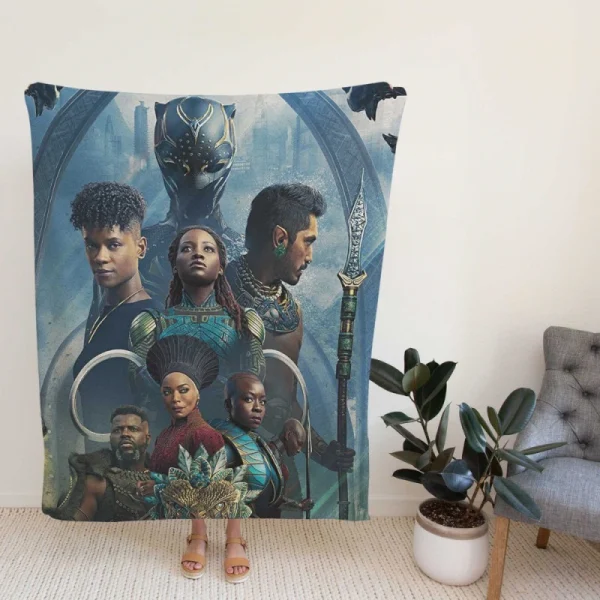 Black Panther Wakanda Forever Michael B Jordan Movie Fleece Blanket