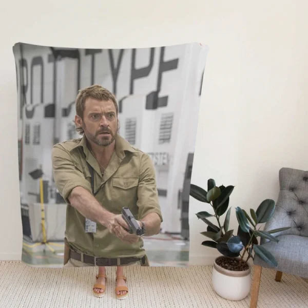 Chappie Movie Vincent Moore Hugh Jackman Fleece Blanket