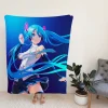 Hatsune Miku Anime Girl Vocaloid Long Hair Fleece Blanket