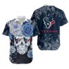 Houston Texans Skull NFL Gift For Fan Hawaiian Graphic Print Short Sle