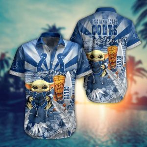 Indianapolis Colts NFL Baby Yoda Hawaiian For Men