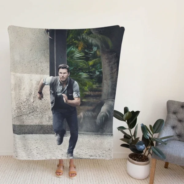 Jurassic World Movie Chris Pratt Fleece Blanket