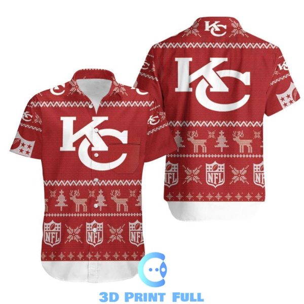 Kansas City Chiefs Ugly Sweatshirt Christmas 3D Hawaiian Shirt