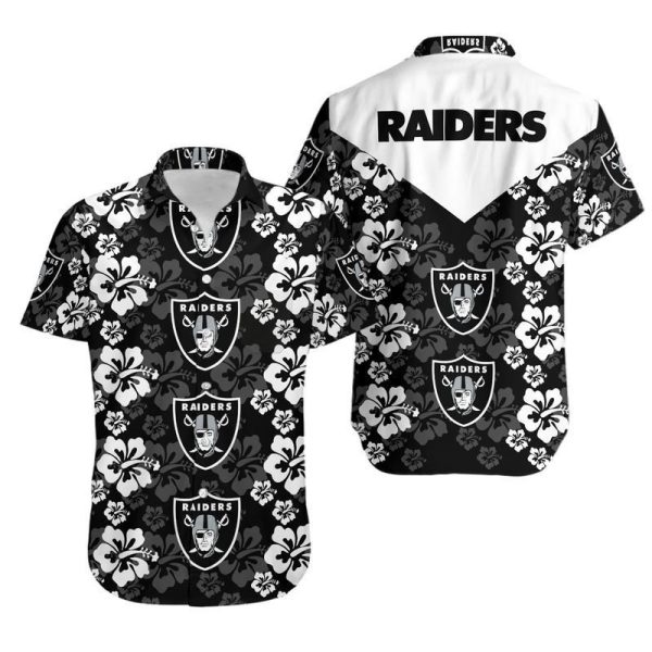 Las Vegas Raiders Flowers Hawaii Shirt and Shorts Summer Collection H9