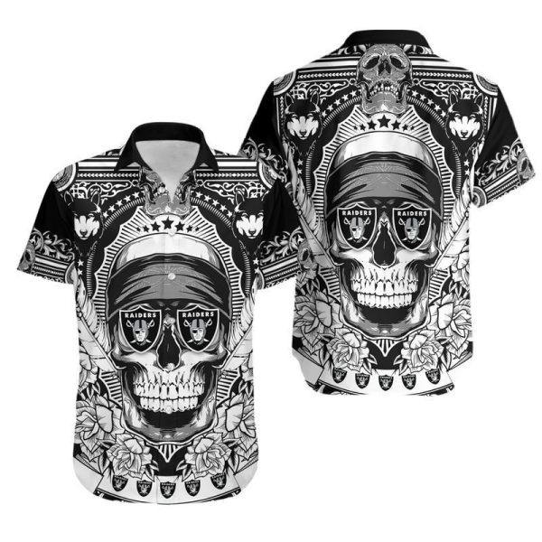 Las Vegas Raiders Skull NFL Gift For Fan Hawaii Shirt and Shorts Summe