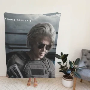 Linda Hamilton Sarah Connor in Terminator Dark Fate Movie Fleece Blanket