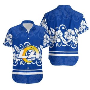 Los Angeles Rams Hibiscus Flowers Hawaii Shirt and Shorts Summer Colle