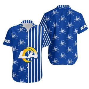 Los Angeles Rams Stripes and Skull Hawaii Shirt and Shorts Summer Coll