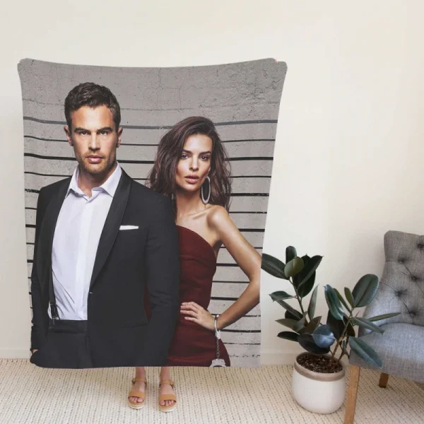 Lying and Stealing Movie Emily Ratajkowski Theo James Fleece Blanket