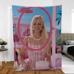 Margot Robbie Barbies Movie Reimagined Fleece Blanket