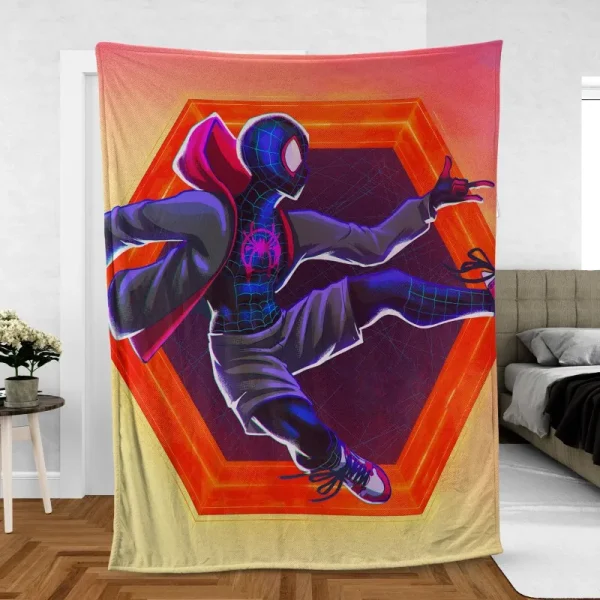 Miles Morales in SpiderMan Across the Spider Verse Fleece Blanket