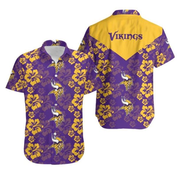 Minnesota Vikings Flowers Hawaii Shirt and Shorts Summer Collection H9