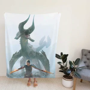 Monster Hunter Movie Milla Jovovich Black Diablos Fleece Blanket