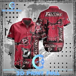 NFL Atlanta Falcons Hawaiian Shirt Short Skull 3D