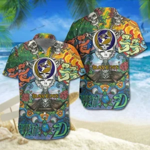 NFL Baltimore Ravens Grateful Dead Hawaiian Shirt And Shorts