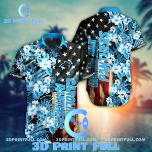 NFL Carolina Panthers Hawaiian Shirt Flag Flower