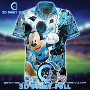 NFL Carolina Panthers Hawaiian Shirt Short Mickey 3D