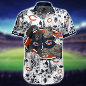 NFL Chicago Bears Hawaiian Shirt Short Kingkong Godzilla