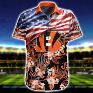 NFL Cincinnati Bengals Hawaiian Shirt Short Flag