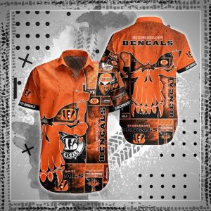 NFL Cincinnati Bengals Hawaiian Shirt Short Skull 3D