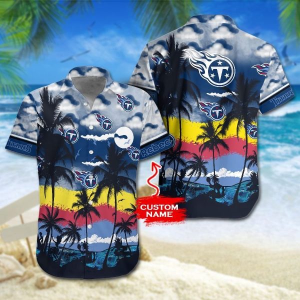 NFL Tennessee Titans Hawaiian Shirt And Shorts – Premium Hawaiian Shirts – Custom Name Hawaiian Shirts M2RTT1140