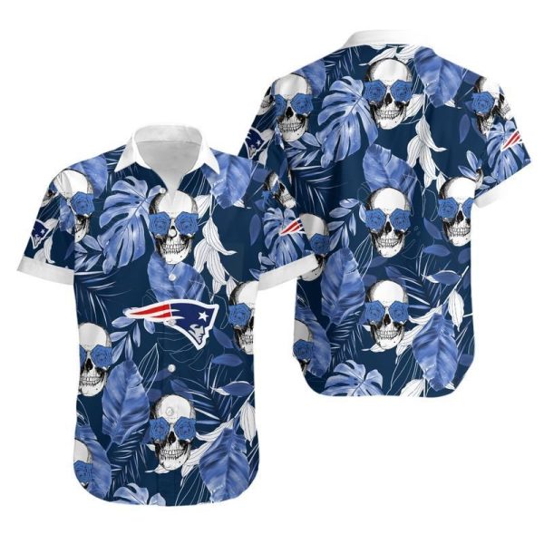 New England Patriots Coconut Leaves And Skulls Hawaii Shirt and Shorts