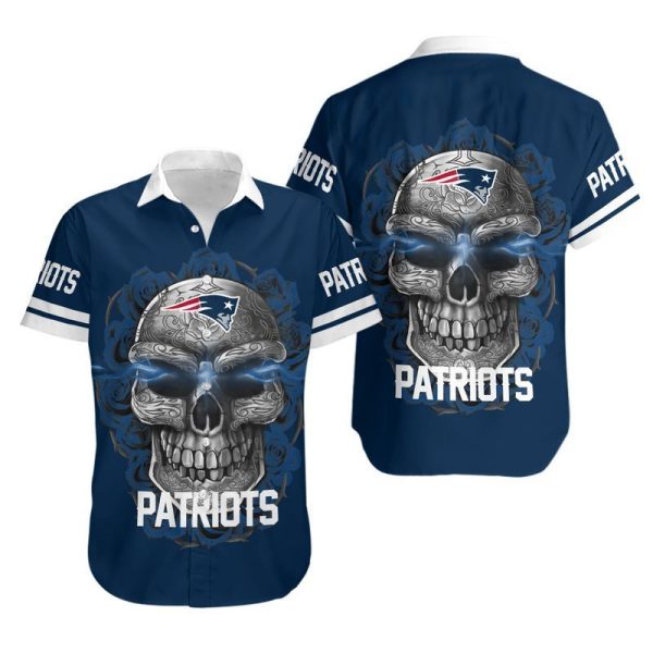 New England Patriots Sugar Skull NFL Gift For Fan Hawaiian Graphic Pri