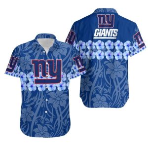 New York Giants Flower and Logo Hawaii Shirt and Shorts Summer Collect