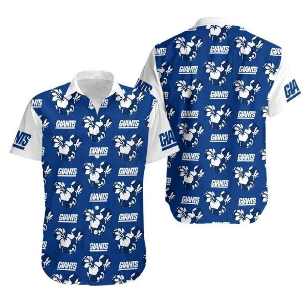 New York Giants Mickey Mickey and Flowers Hawaii Shirt and Shorts Summ