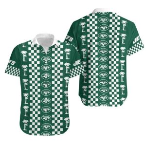 New York Jets Coconut Trees Hawaii Shirt and Shorts Summer Collection