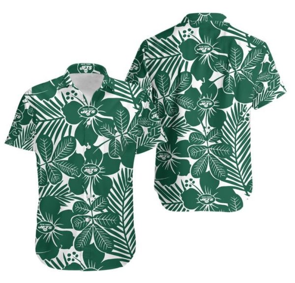 New York Jets Flower Hawaii Shirt and Shorts Summer Collection H97