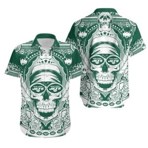 New York Jets Skull NFL Gift For Fan Hawaii Shirt and Shorts Summer Co