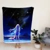 Night Sea Blue Beach Fleece Blanket