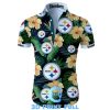 Pittsburgh Steelers tropical flower Hawaiian Shirts White Men