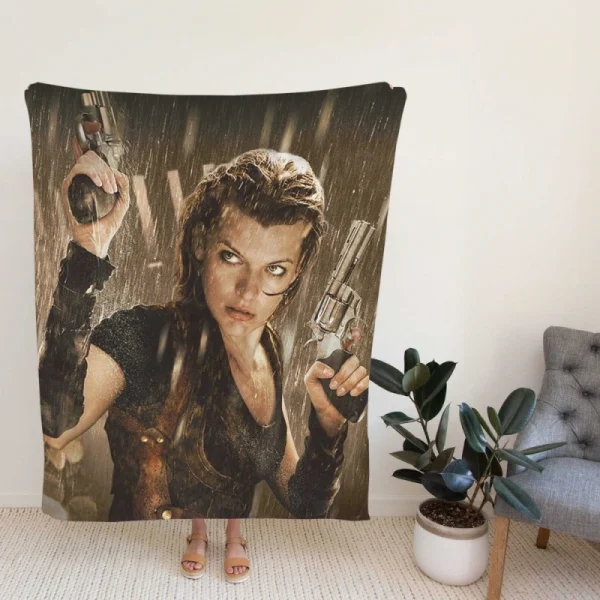 Resident Evil Afterlife Movie Milla Jovovich Alice Fleece Blanket