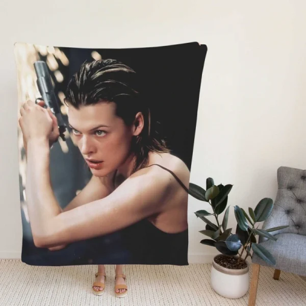 Resident Evil Movie Milla Jovovich Fleece Blanket