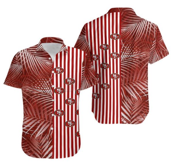 San Francisco 49ers Palm Leaves And Stripes NFL Gift For Fan Hawaii Sh