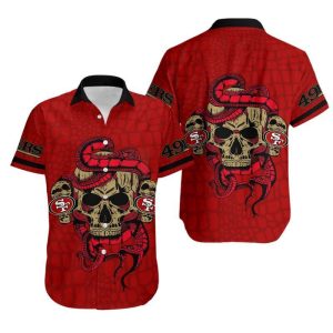 San Francisco 49ers Snake And Skull Hawaii Shirt and Shorts Summer