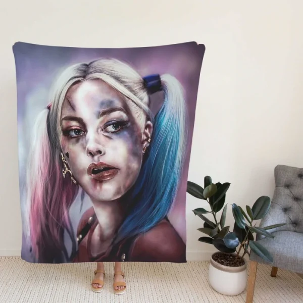 Suicide Squad Movie Harley Quinn Fleece Blanket