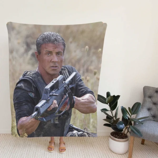 The Expendables 3 Movie Barney Ross Sylvester Stallone Fleece Blanket