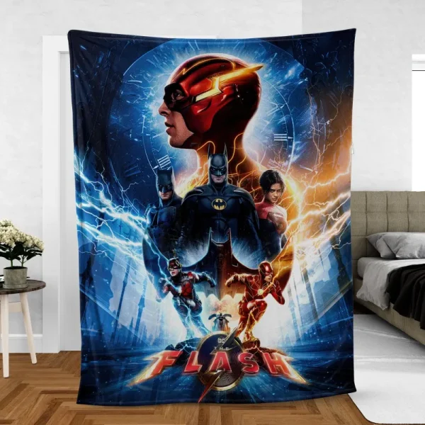 The Flash Poster Speeding into Action Fleece Blanket