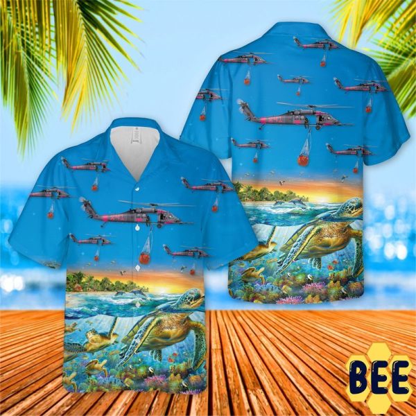 129th Rescue Wing Hh 60g Pave Hawk Turtle Trending Hawaiian Shirt-1