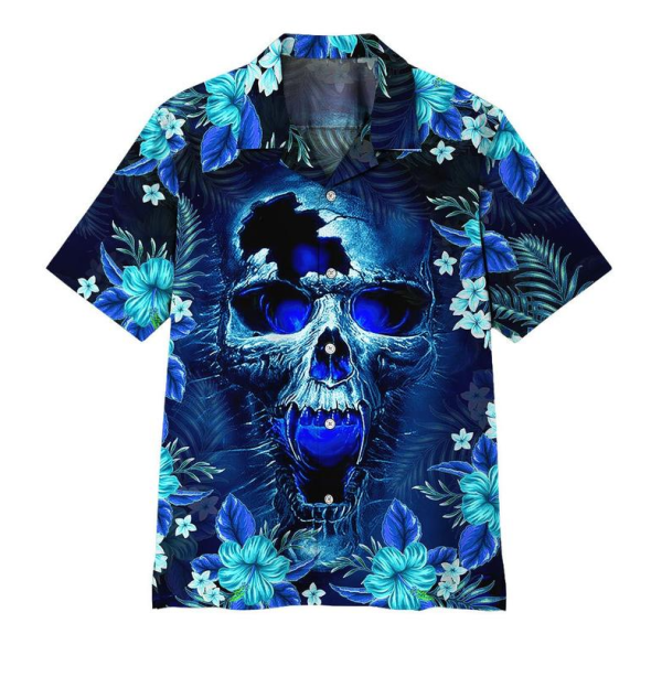 Apayprint – Skull Blue Hawaiian Shirt