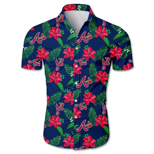 Atlanta Braves Hawaiian Shirt Tropical flower gift for fans