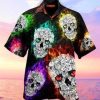 Beach Shirt Check Out This Awesome Hawaiian Aloha Shirts Glowing Cat Skull