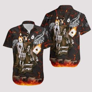 Beach Shirt Order Hawaiian Aloha Shirts Skull Game Of Cards