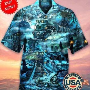 Beach Shirt Shop Bus Skull Hawaiian Aloha Shirts