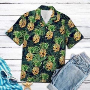 Beach Shirt Shop From 1000 Unique Pineapple Skull Summer Vibe Tropical Hawaiian Aloha Shirt